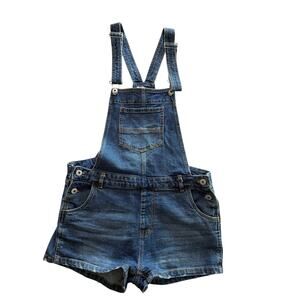 Love Tree Denim Short-all Bib Shorts Distressed Utility Cowgirl-‎ Large